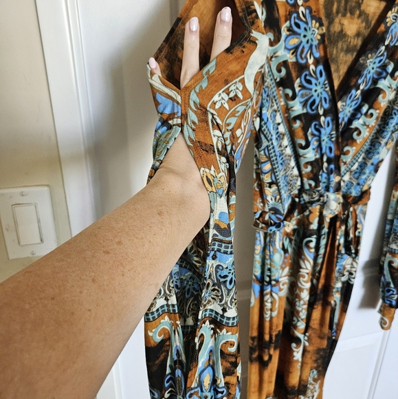 Mermaid Longsleeve Boho Dress SZ L - Picture 7 of 7